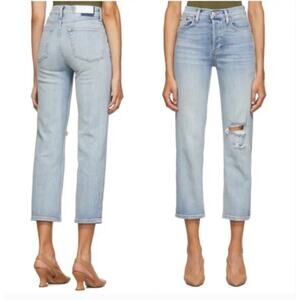 RE/DONE Originals High-rise Stove Pipe Jeans In Livedilight Womes Size 28